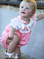 Rylee Faith Designs - Fall Pink Ballet Embroidery Bow Bubble Romper - alternate view 5