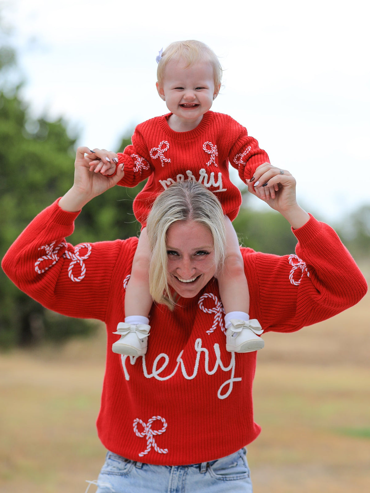 Rylee Faith Designs - Christmas Candy Cane Merry Knit Baby Romper - alternate view 5