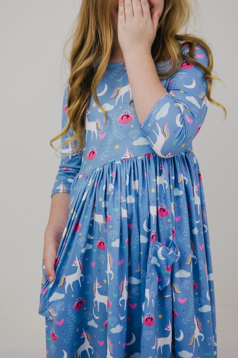 Blue Moon 3/4 Sleeve Pocket Twirl Dress - Image 4
