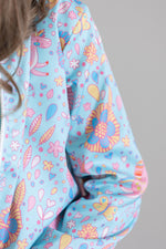 Blue Retro Unicorns Satin Jacket - Image 5