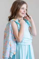 Blue Retro Unicorns Satin Jacket - Image 7