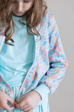 Blue Retro Unicorns Satin Jacket - Image 8