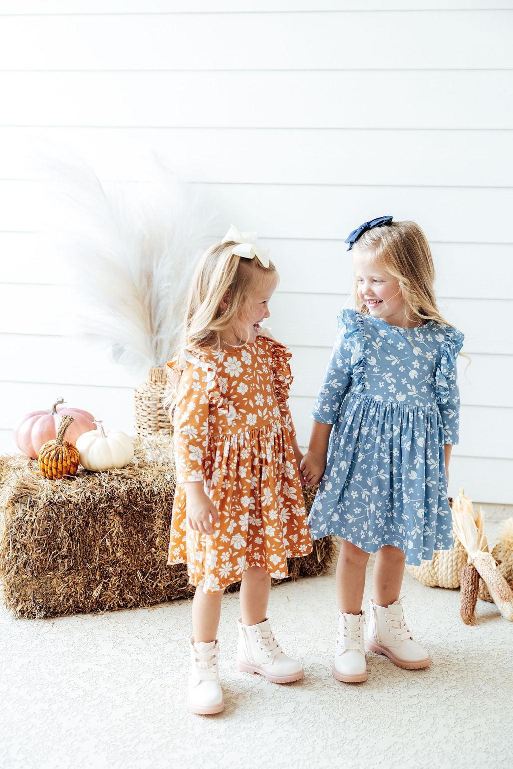 Bluebell 3/4 Sleeve Ruffle Twirl Dress - Image 3