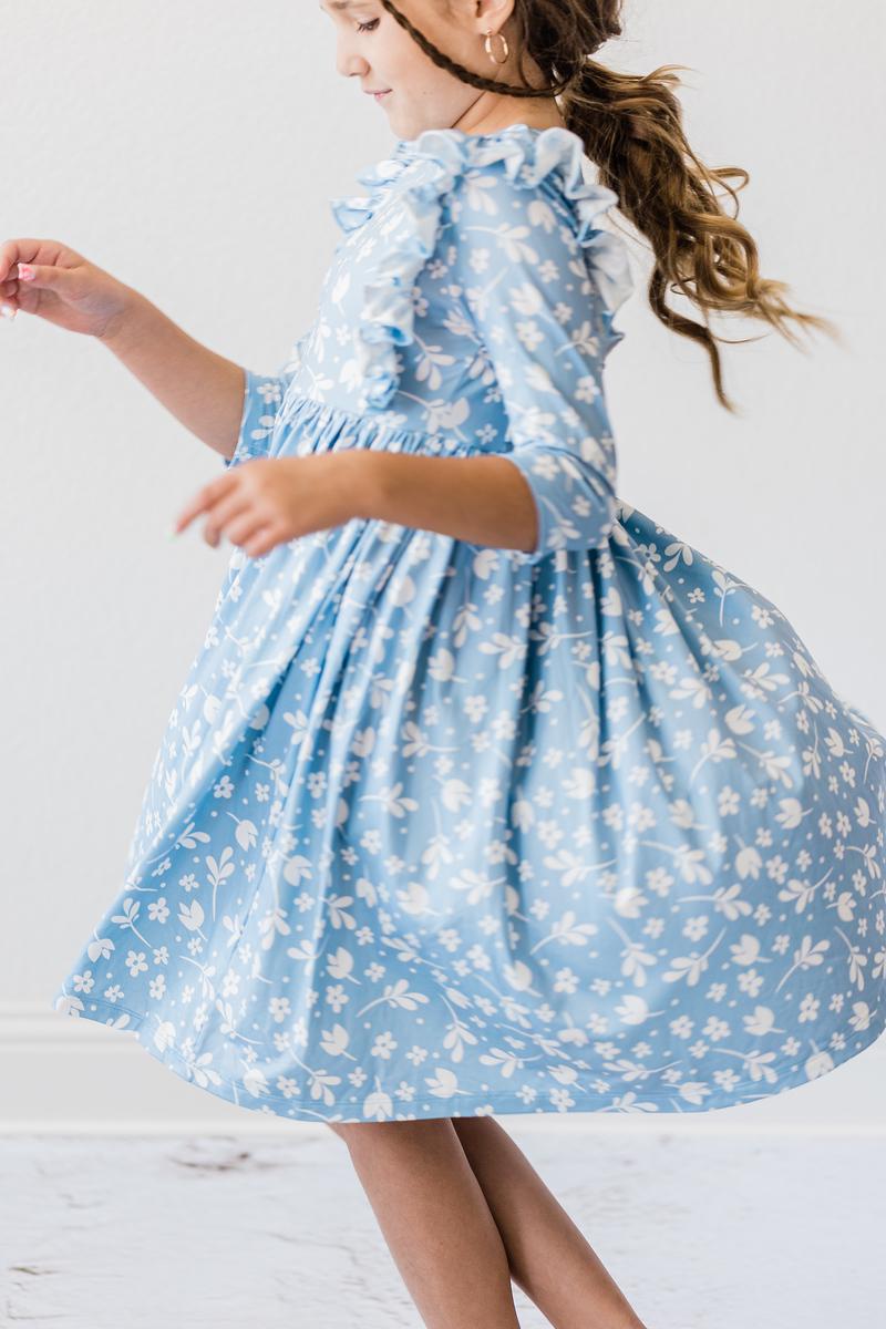 Bluebell 3/4 Sleeve Ruffle Twirl Dress - Image 4