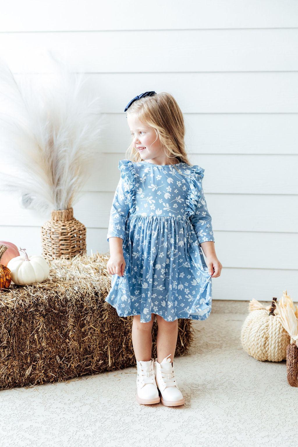 Bluebell 3/4 Sleeve Ruffle Twirl Dress - Image 5