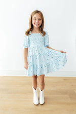 Blueberry Kisses Smocked Ruffle Dress - Image 3