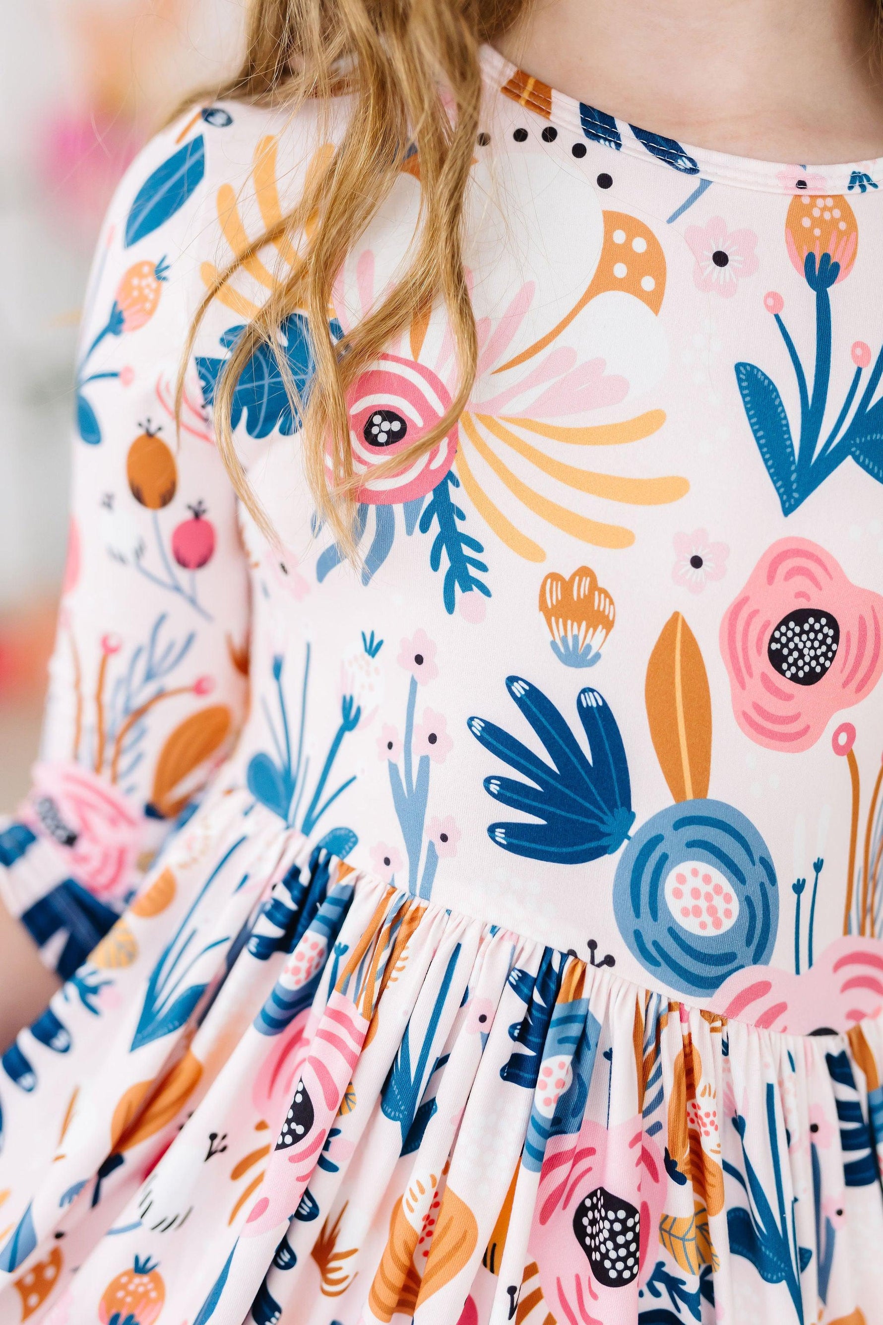 Blush Peony 3/4 Sleeve Pocket Twirl Dress - Image 2