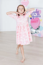 Blushing Bows 3/4 Sleeve Pocket Twirl Dress - Image 9