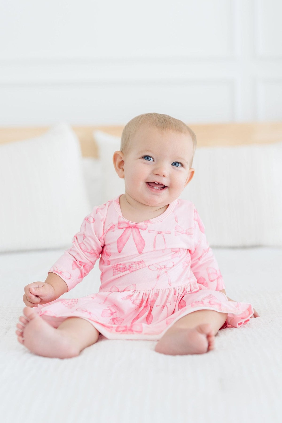 Blushing Bows 3/4 Sleeve Twirl Bodysuit - Image 5
