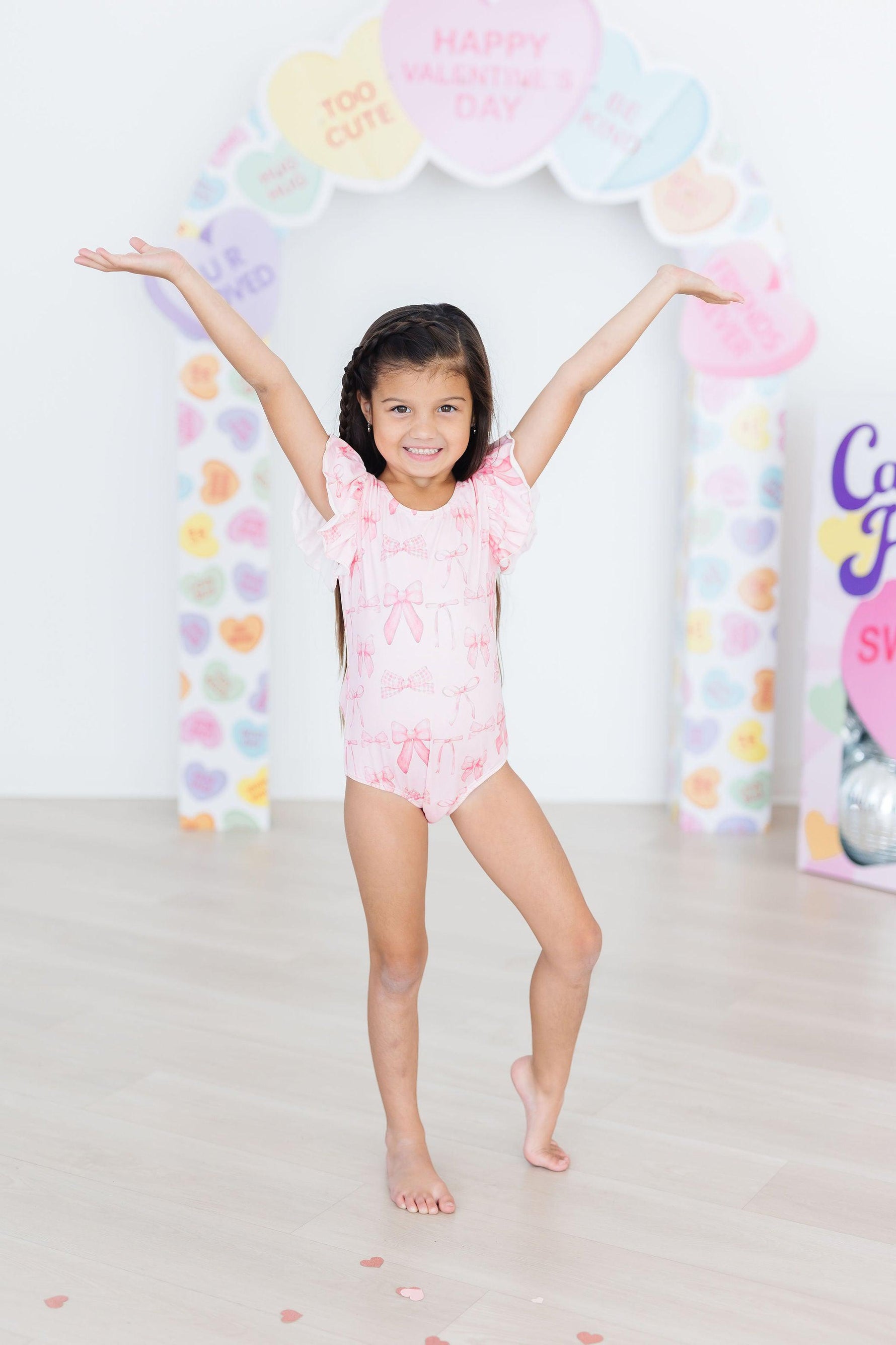 Blushing Bows S/S Flutter Sleeve Leotard - Image 2