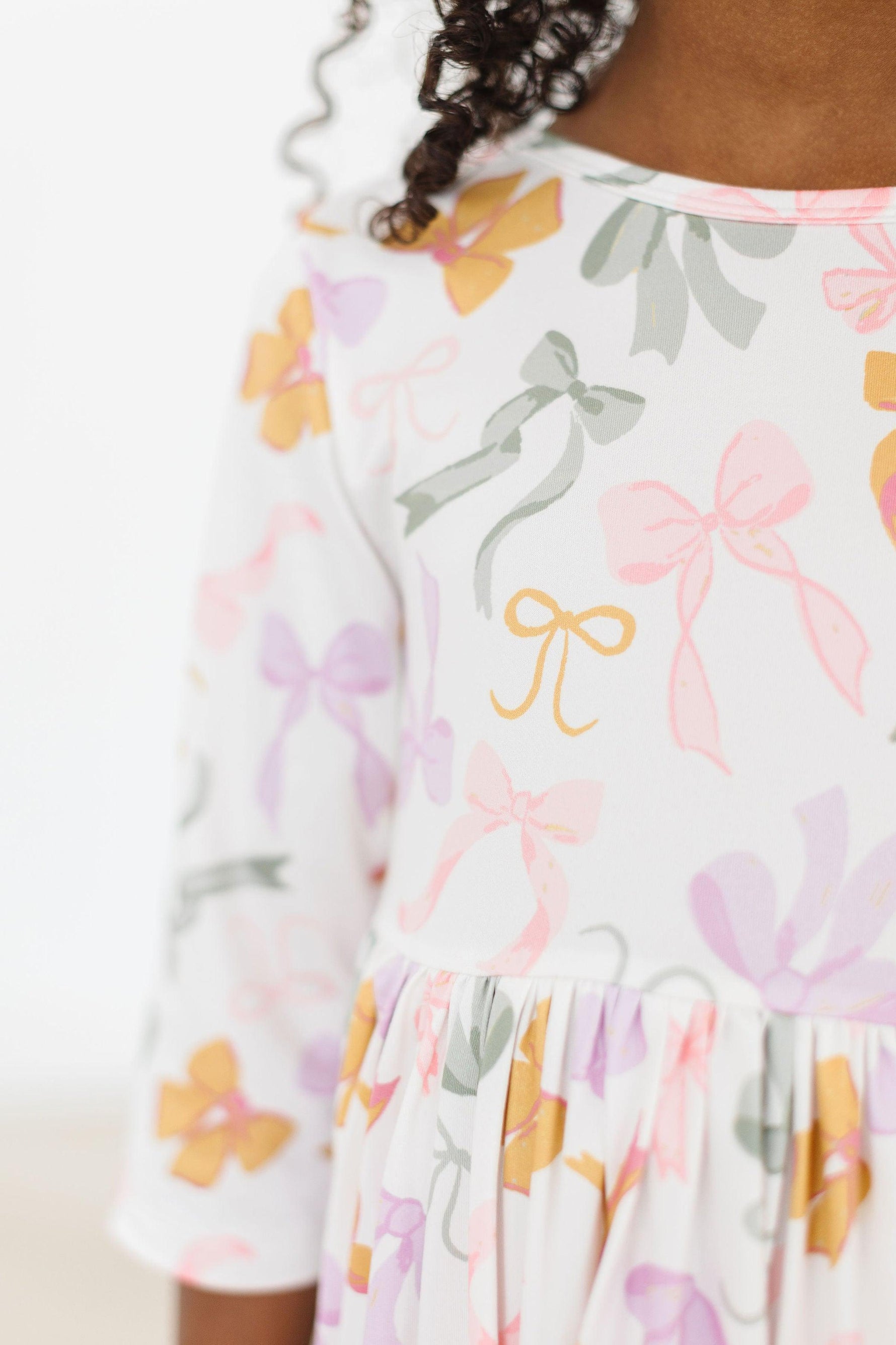 Boho Bows 3/4 Sleeve Pocket Twirl Dress - Image 4