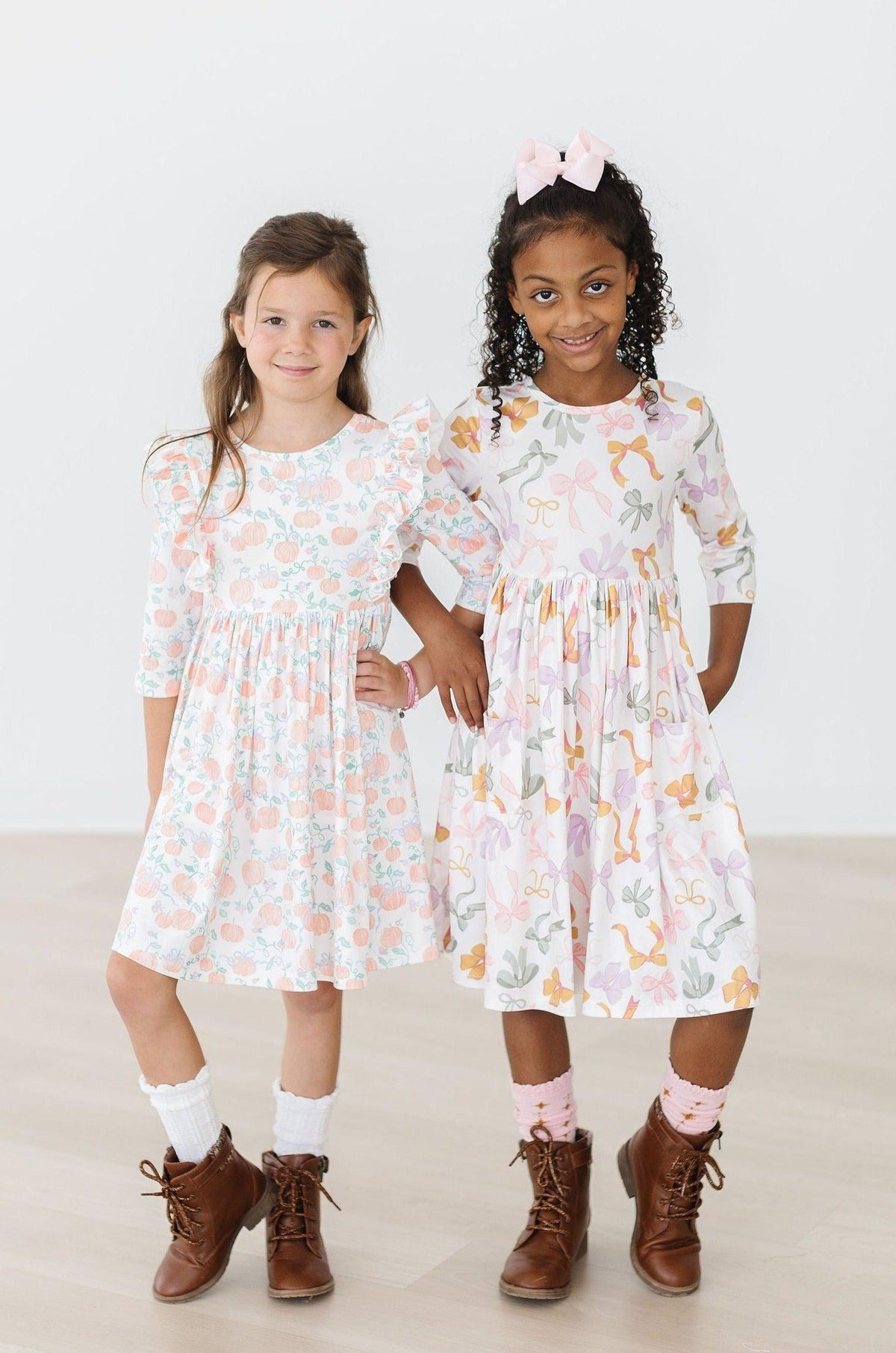Boho Bows 3/4 Sleeve Pocket Twirl Dress - Image 5