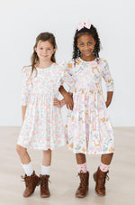 Boho Bows 3/4 Sleeve Pocket Twirl Dress - Image 5