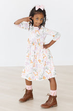 Boho Bows 3/4 Sleeve Pocket Twirl Dress - Image 6