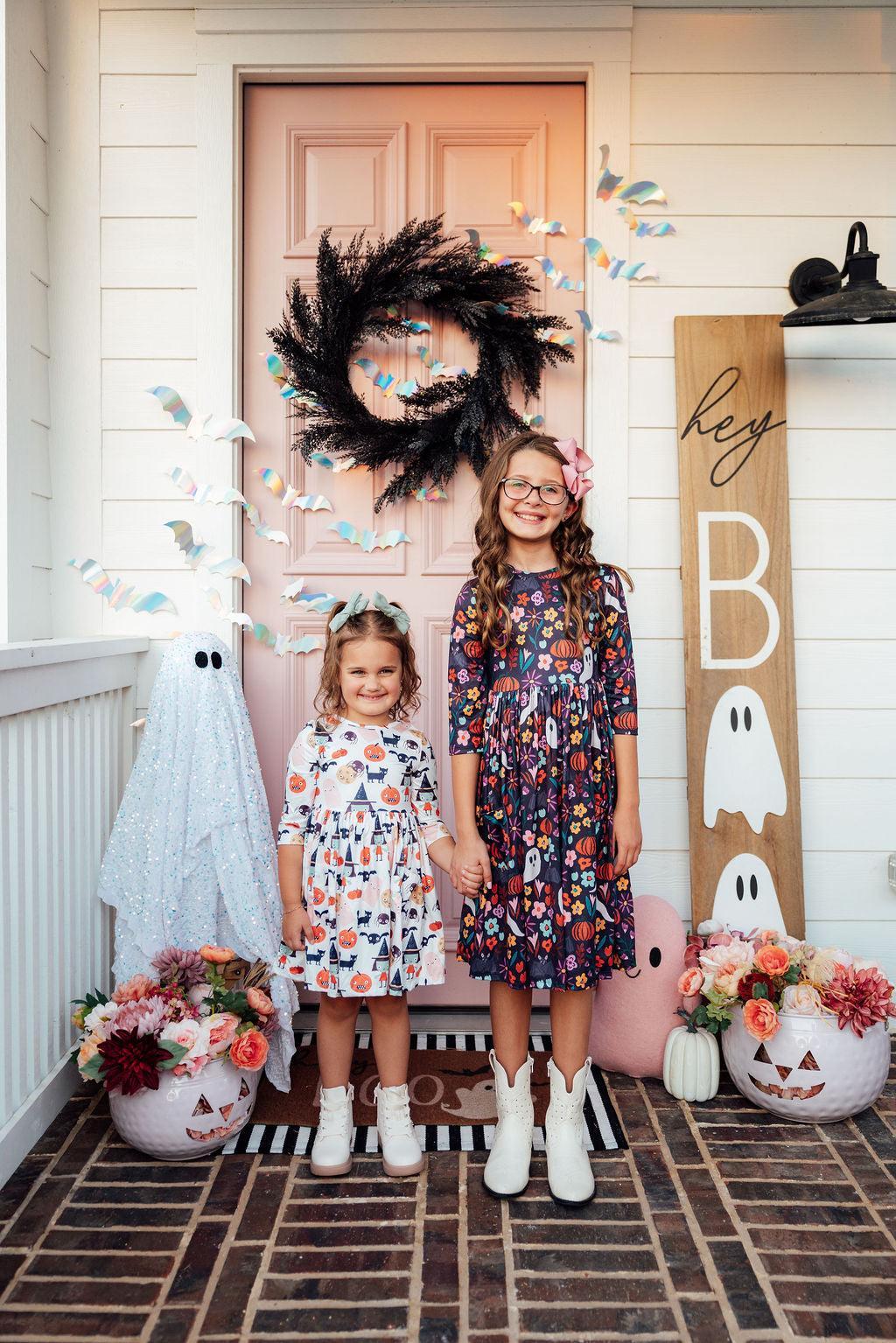 Boo Crew 3/4 Sleeve Pocket Twirl Dress - Image 2