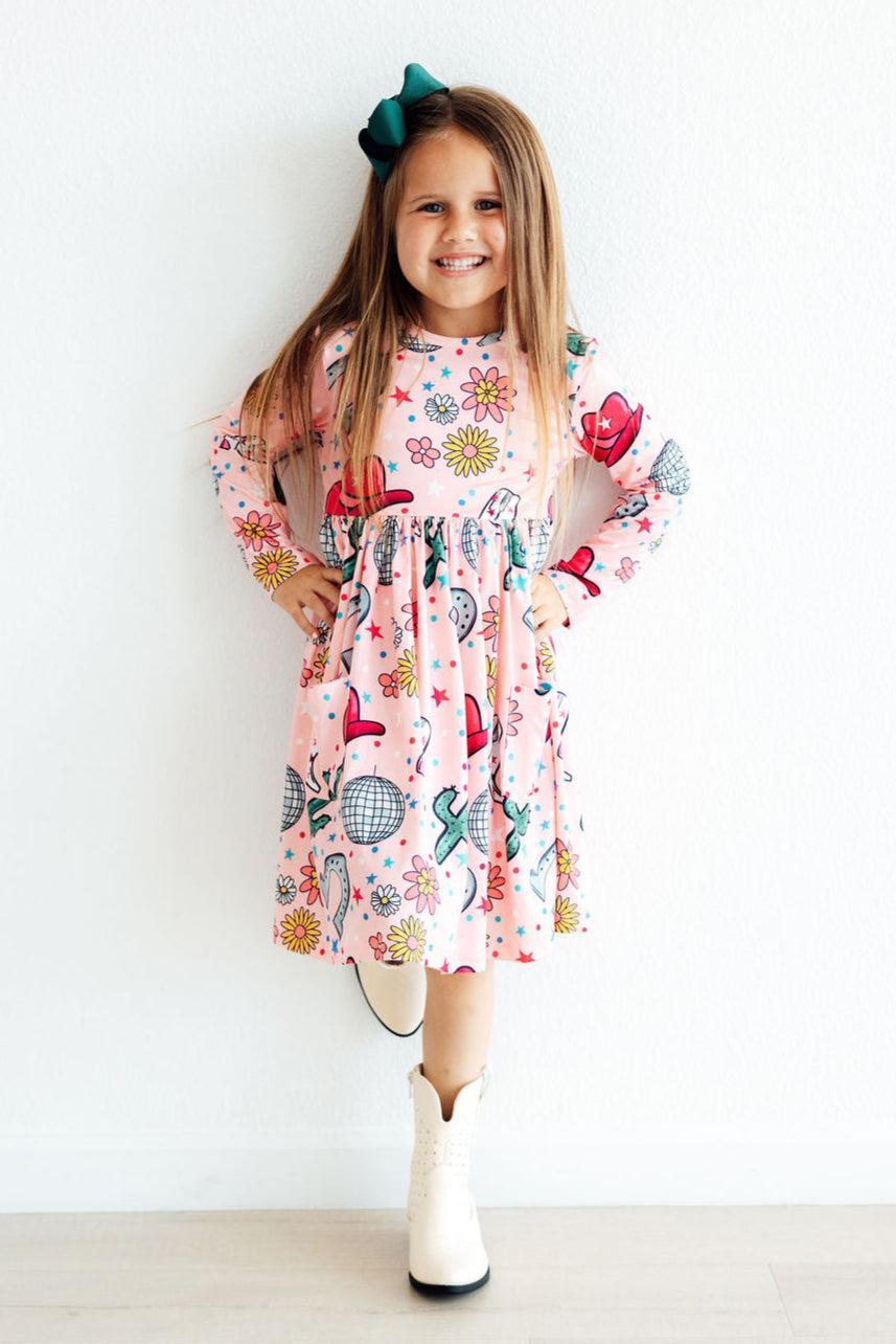 Boots & Bling L/S Pocket Twirl Dress - Image 2