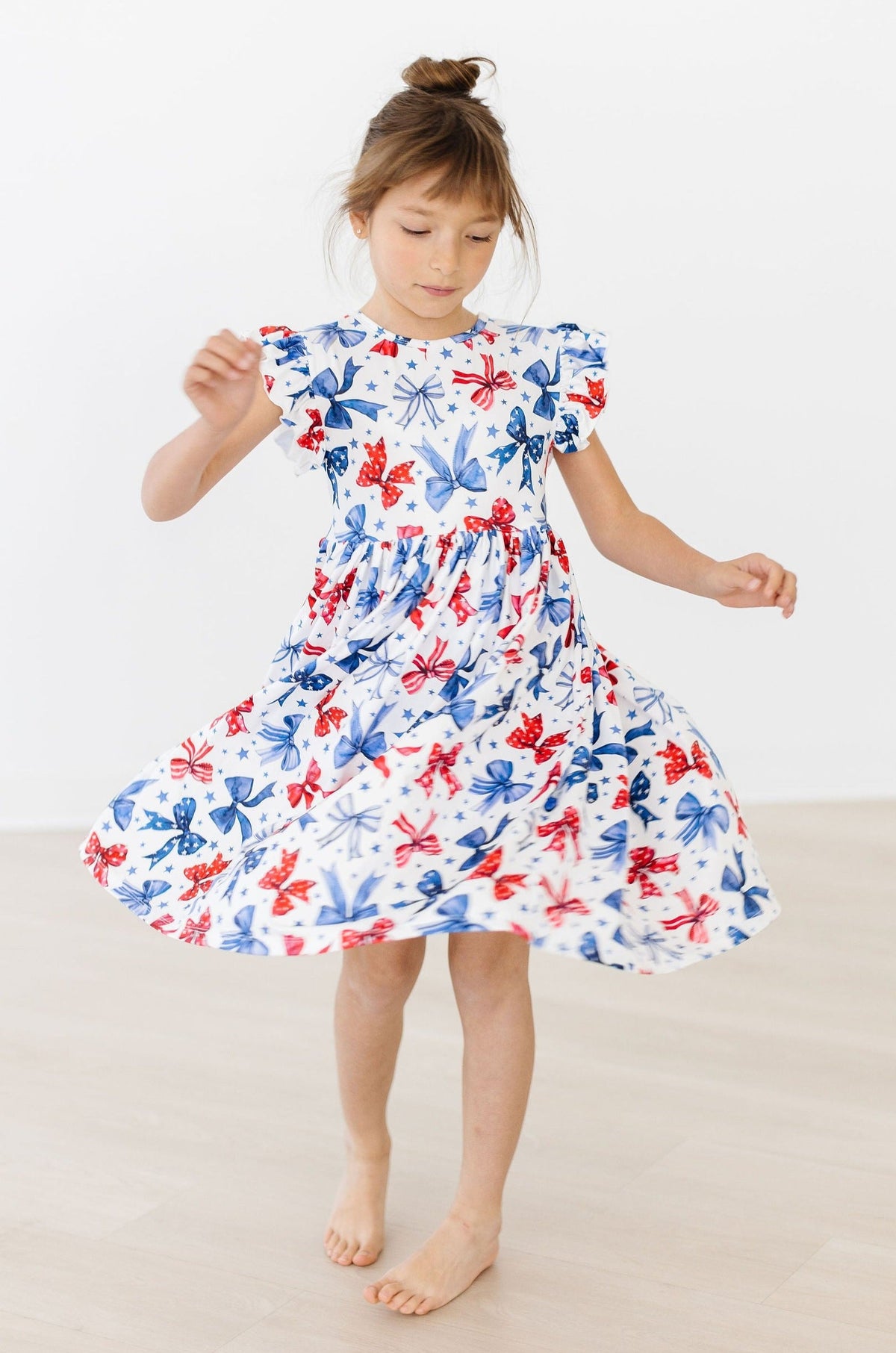 Born to Sparkle Flutter Sleeve Twirl Dress - Image 6