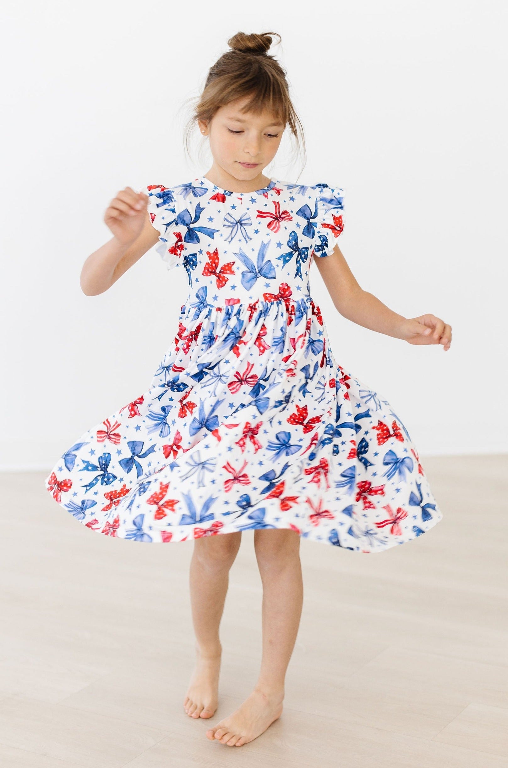 Born to Sparkle Flutter Sleeve Twirl Dress - Image 6