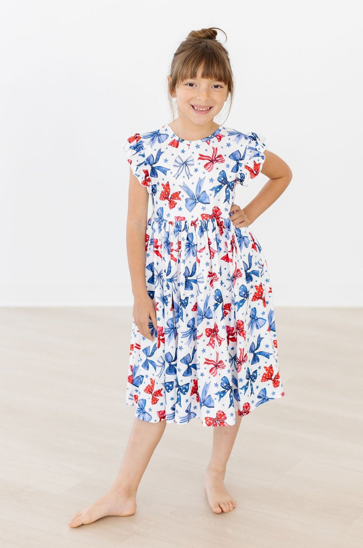 Born to Sparkle Flutter Sleeve Twirl Dress - Image 7