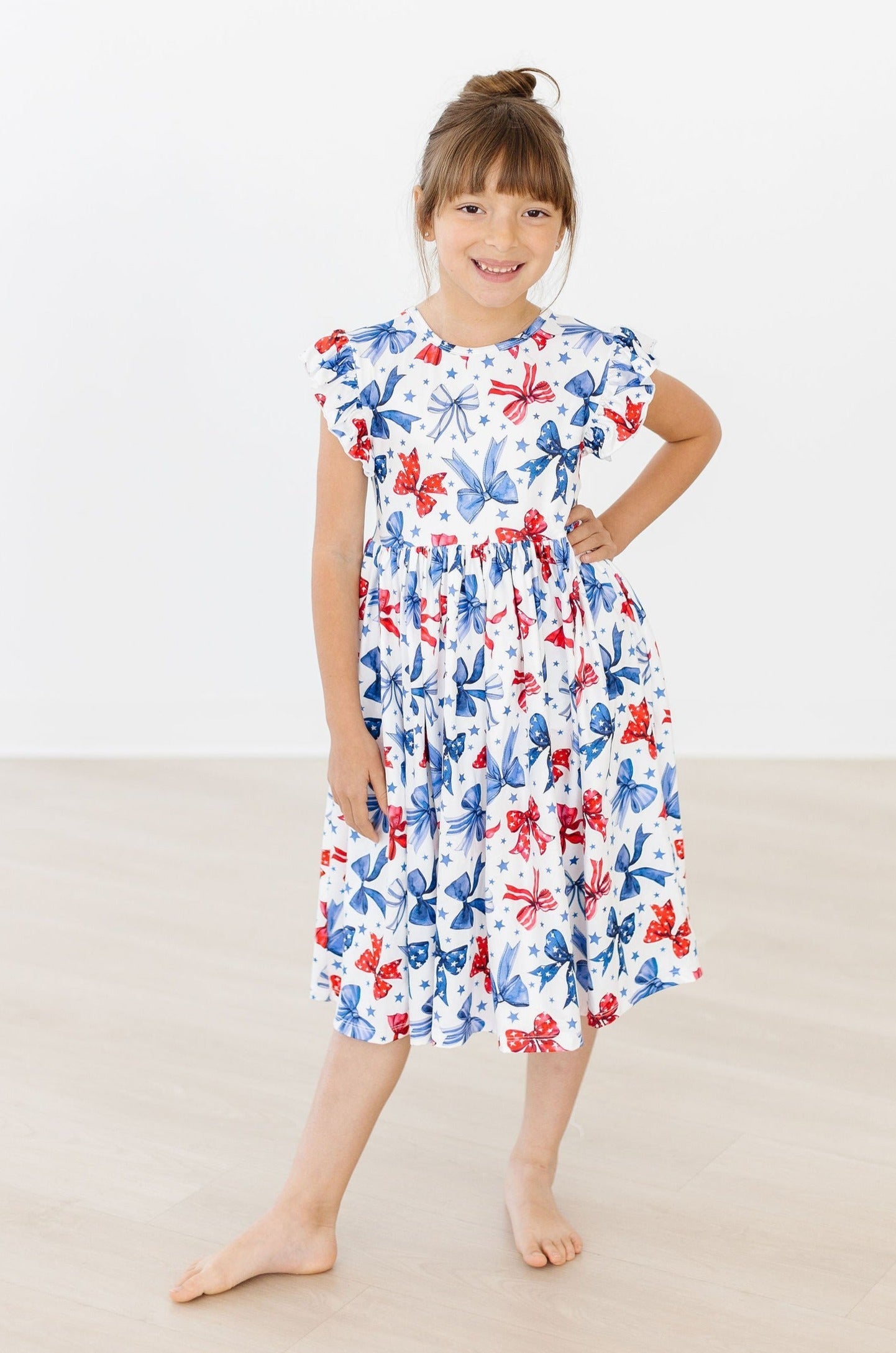 Born to Sparkle Flutter Sleeve Twirl Dress - Image 7