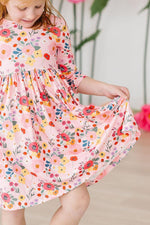 Bouquet Beauty 3/4 Sleeve Pocket Twirl Dress - Image 3