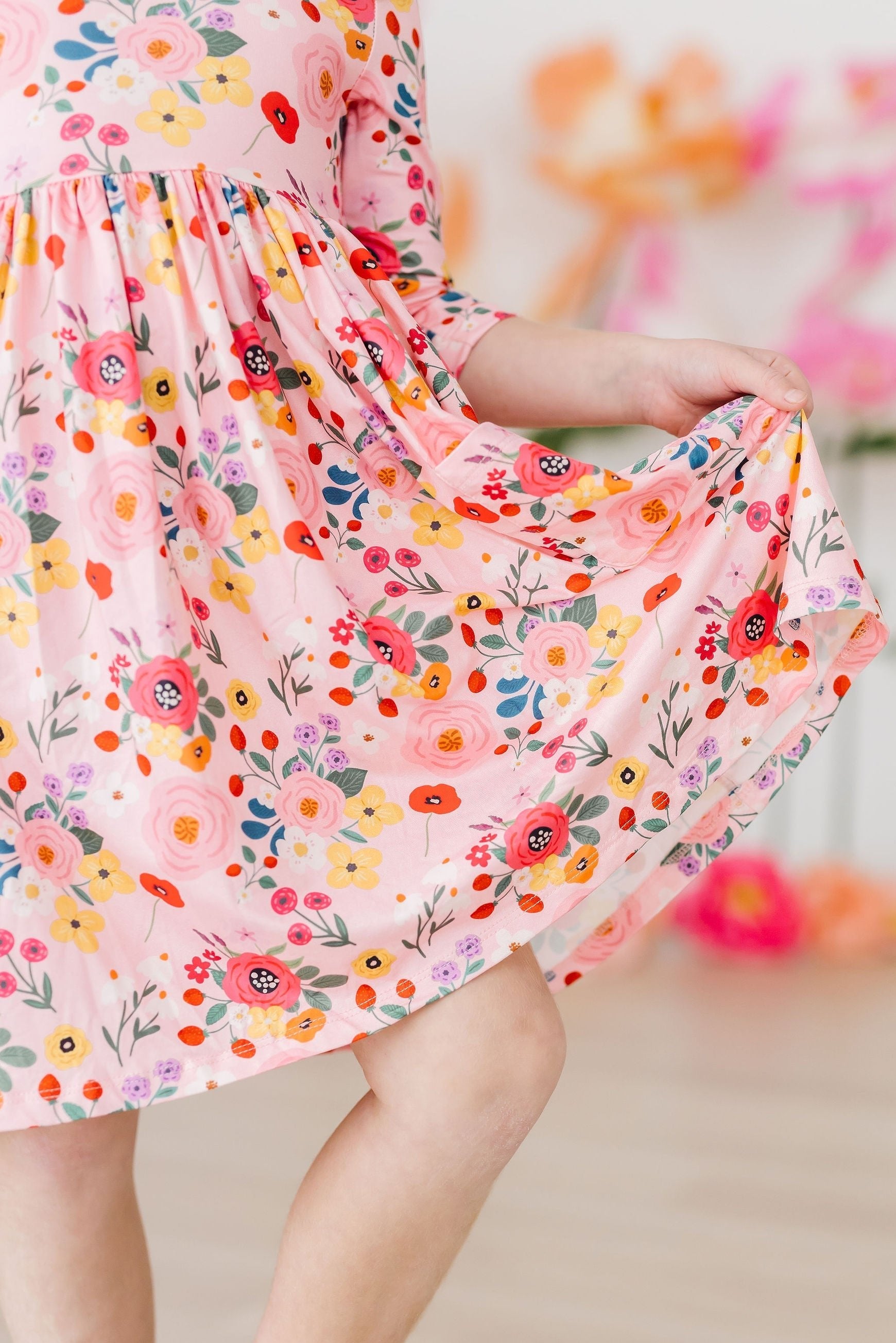Bouquet Beauty 3/4 Sleeve Pocket Twirl Dress - Image 5