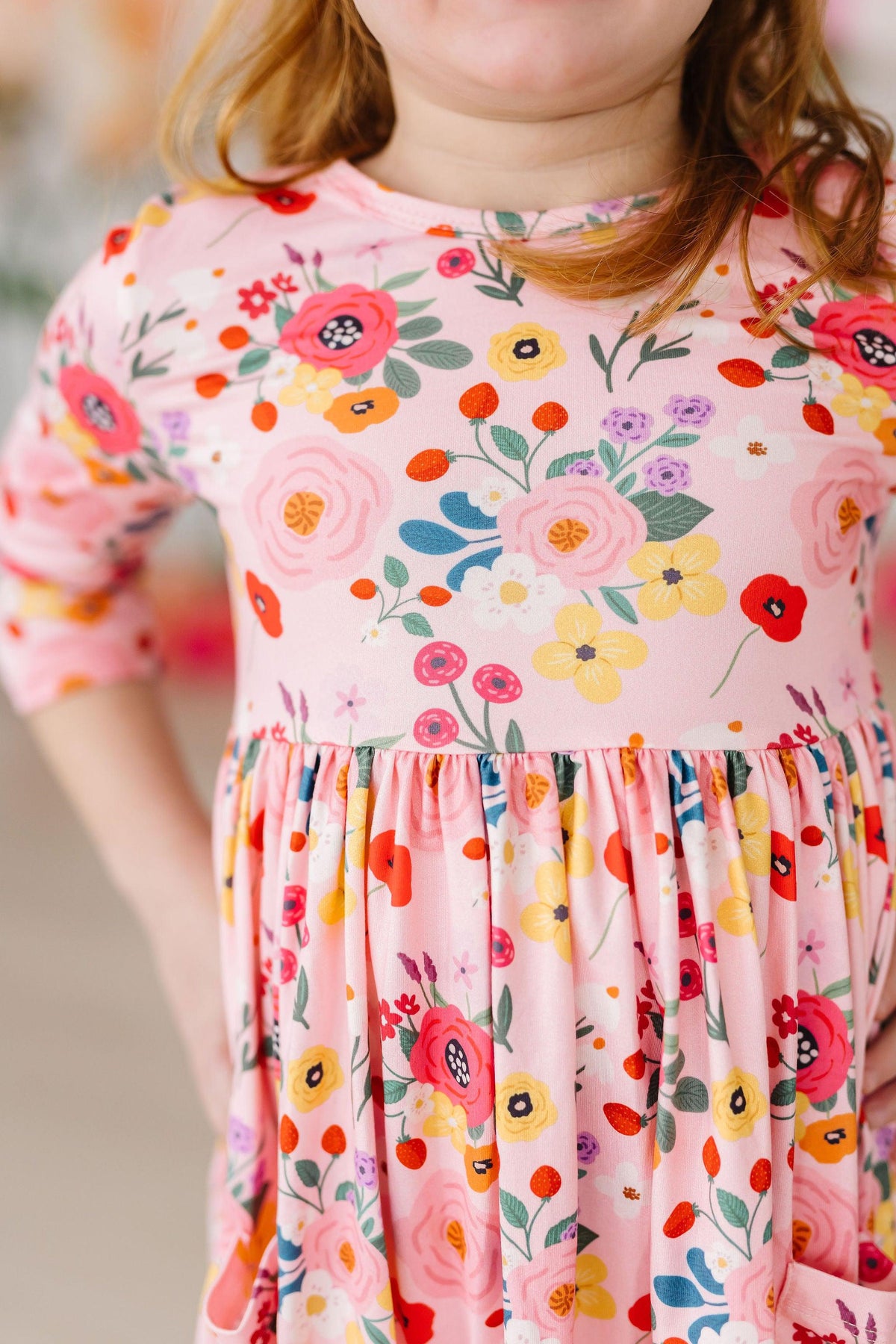 Bouquet Beauty 3/4 Sleeve Pocket Twirl Dress - Image 6
