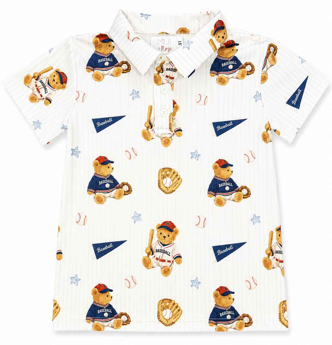 Boys Baseball Bears S/S Polo