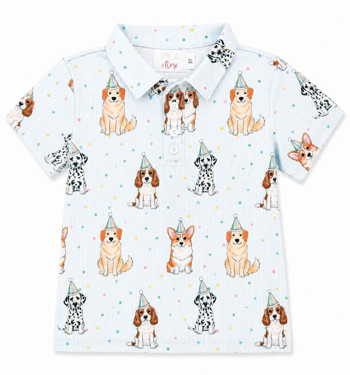Boys Party Pups S/S Polo