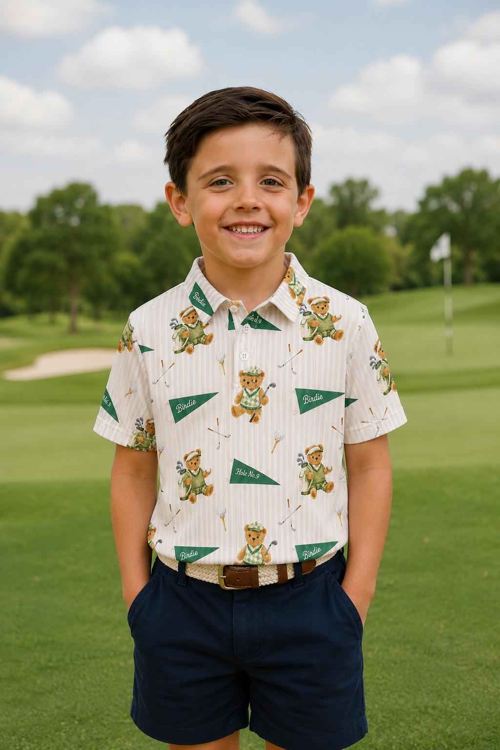 Boys Golfing Bears S/S Polo
