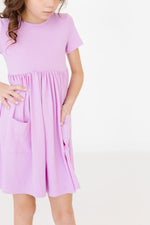 Bright Lilac S/S Pocket Twirl Dress - Image 2
