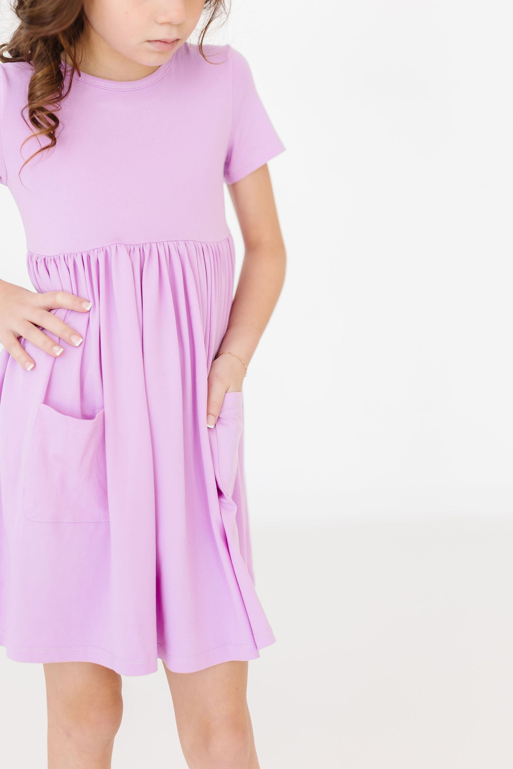 Bright Lilac S/S Pocket Twirl Dress - Image 2