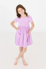 Bright Lilac S/S Pocket Twirl Dress - Image 3