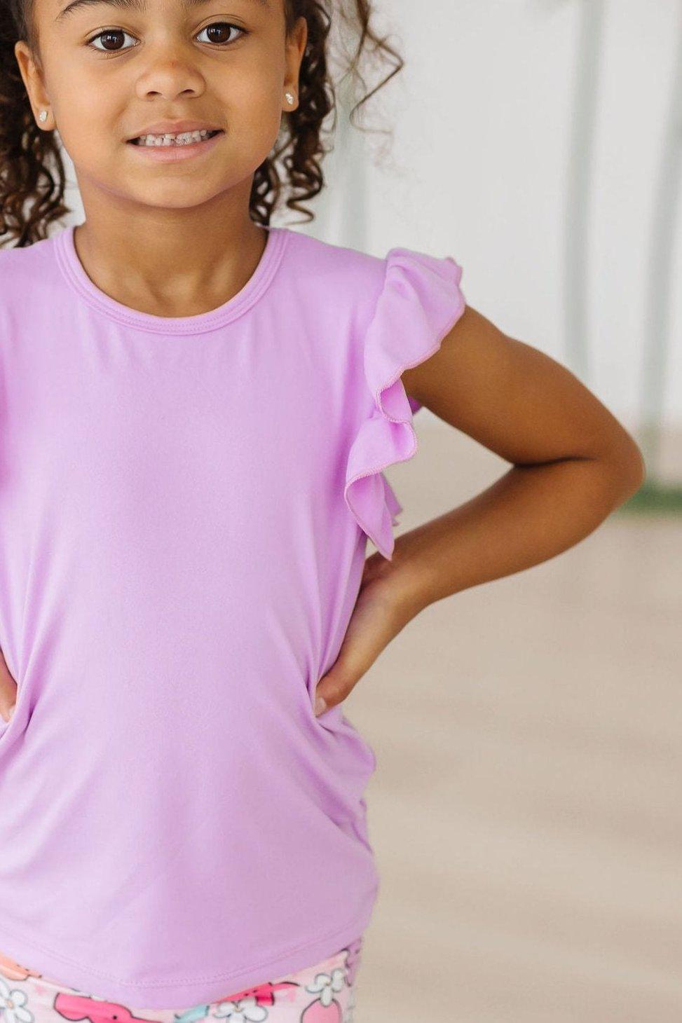 Bright Lilac S/S Ruffle Tee - Image 2