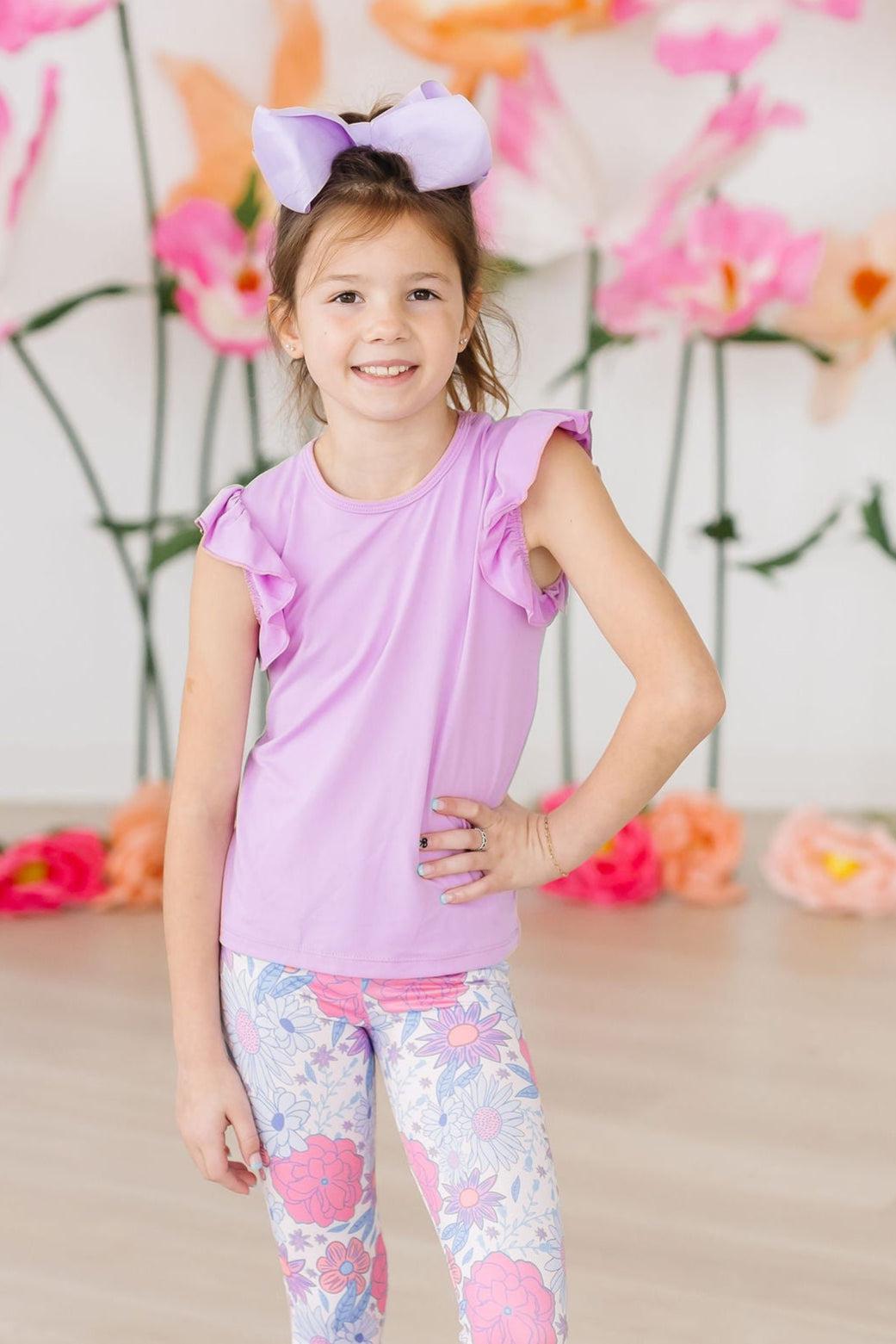 Bright Lilac S/S Ruffle Tee - Image 3
