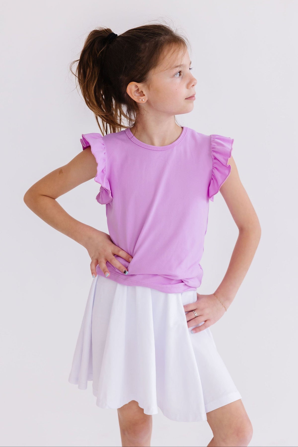 Bright Lilac S/S Ruffle Tee - Image 4