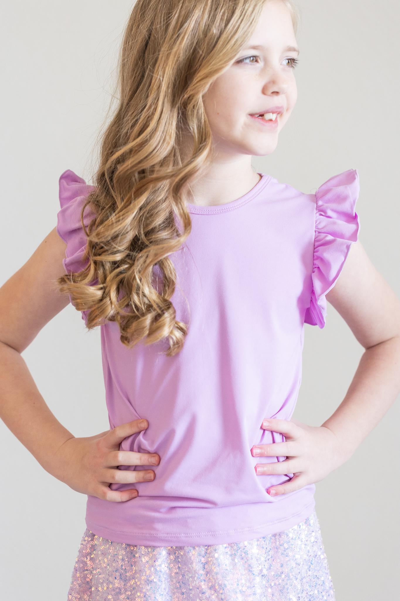 Bright Lilac S/S Ruffle Tee - Image 6