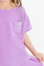 Bright Lilac Scrunchy Pocket Tee - Image 3