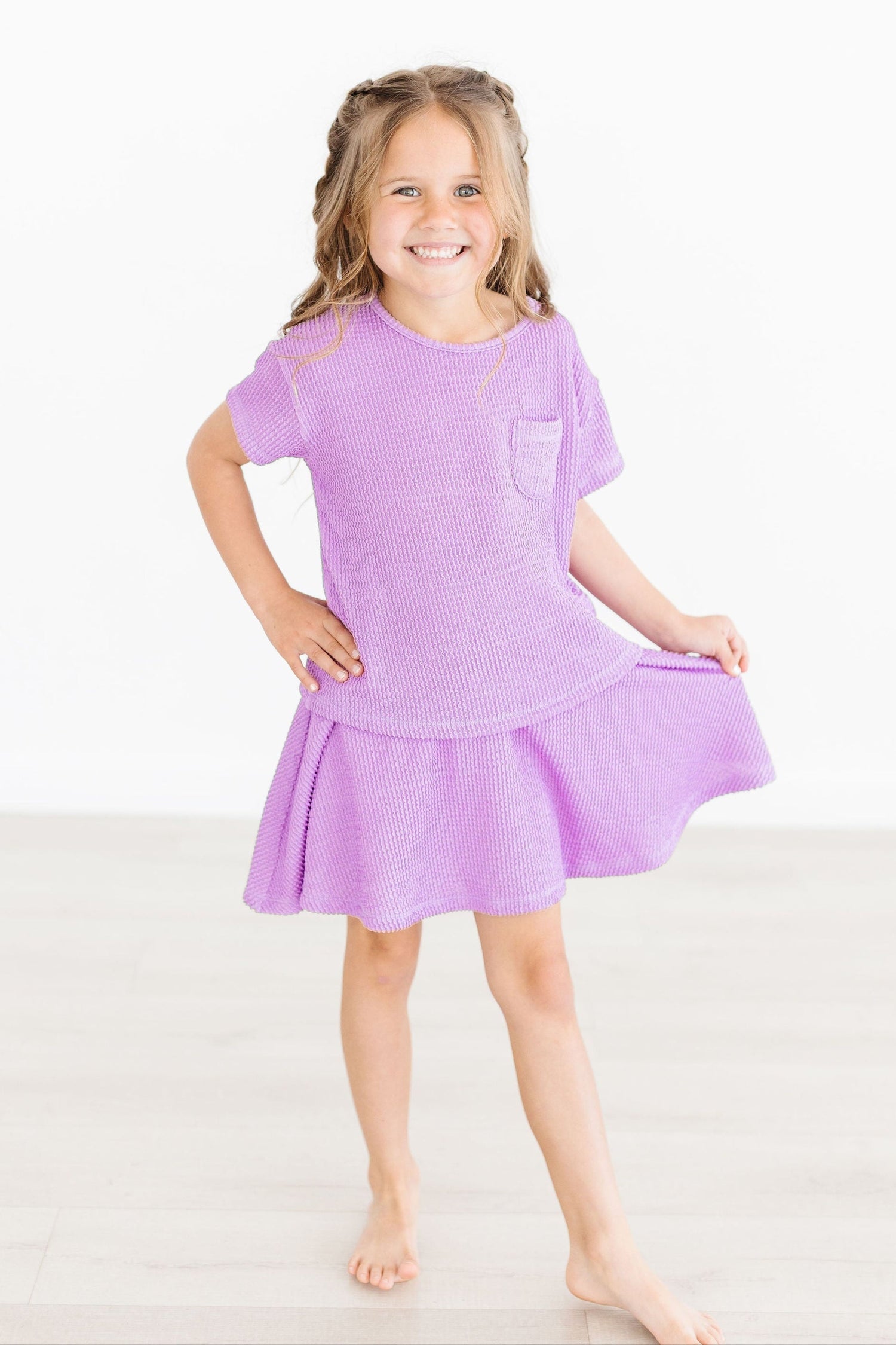 Bright Lilac Scrunchy Twirl Skort - Image 2