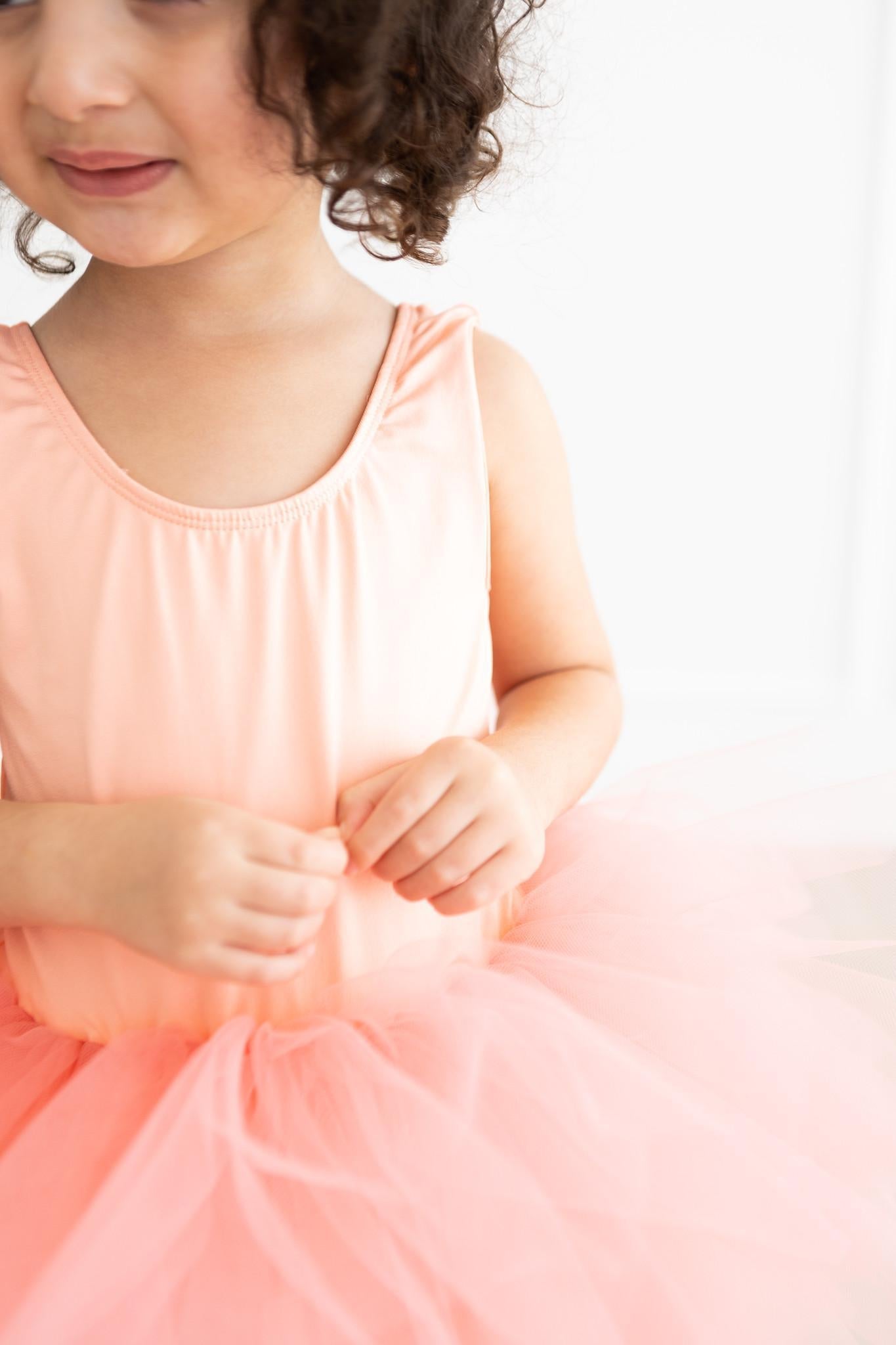 Bright Peach Tank Tutu Leotard - Image 3