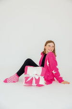 Bright Pink Checker Cozy Socks - Image 3