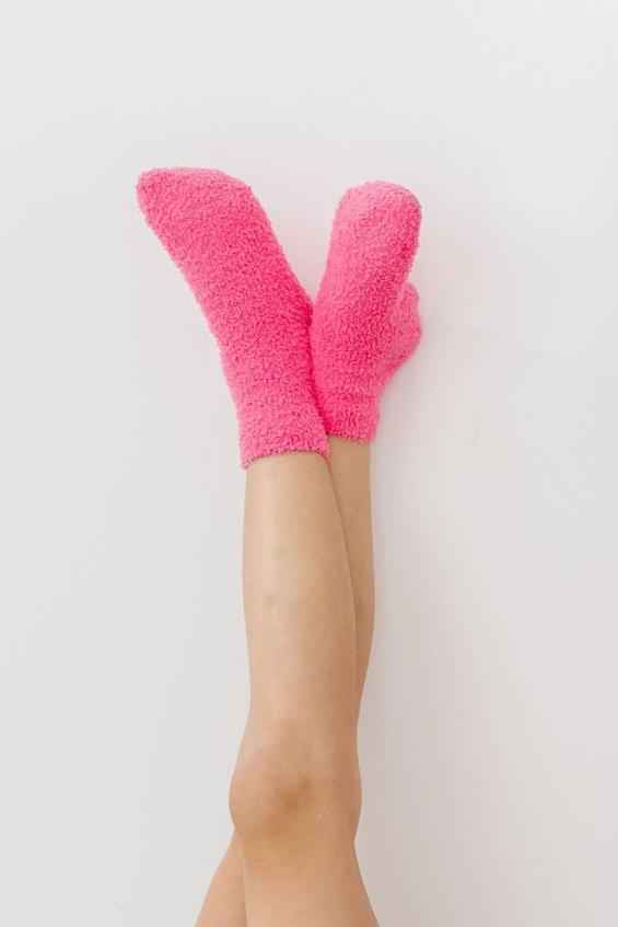 Bright Pink/Coconut Star Cozy Socks by Mila & Rose - alternate view 3