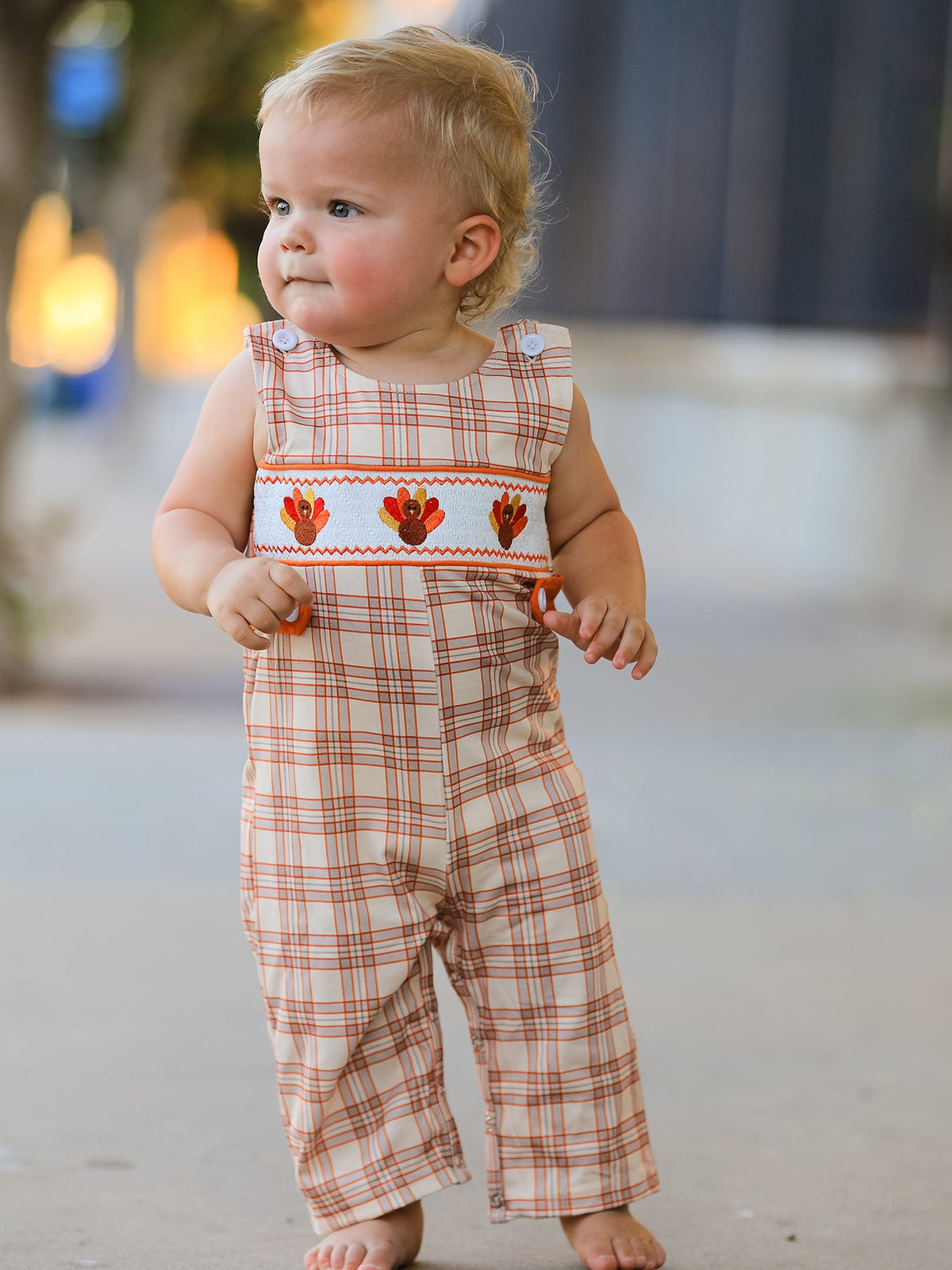 Rylee Faith Designs - Thanksgiving Turkey Plaid Baby JonJon - alternate view 3