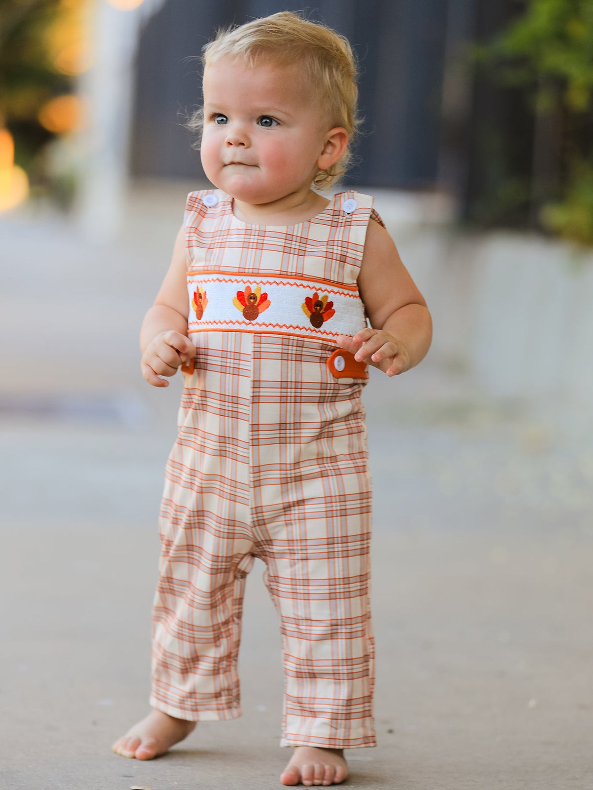 Rylee Faith Designs - Thanksgiving Turkey Plaid Baby JonJon - alternate view 5