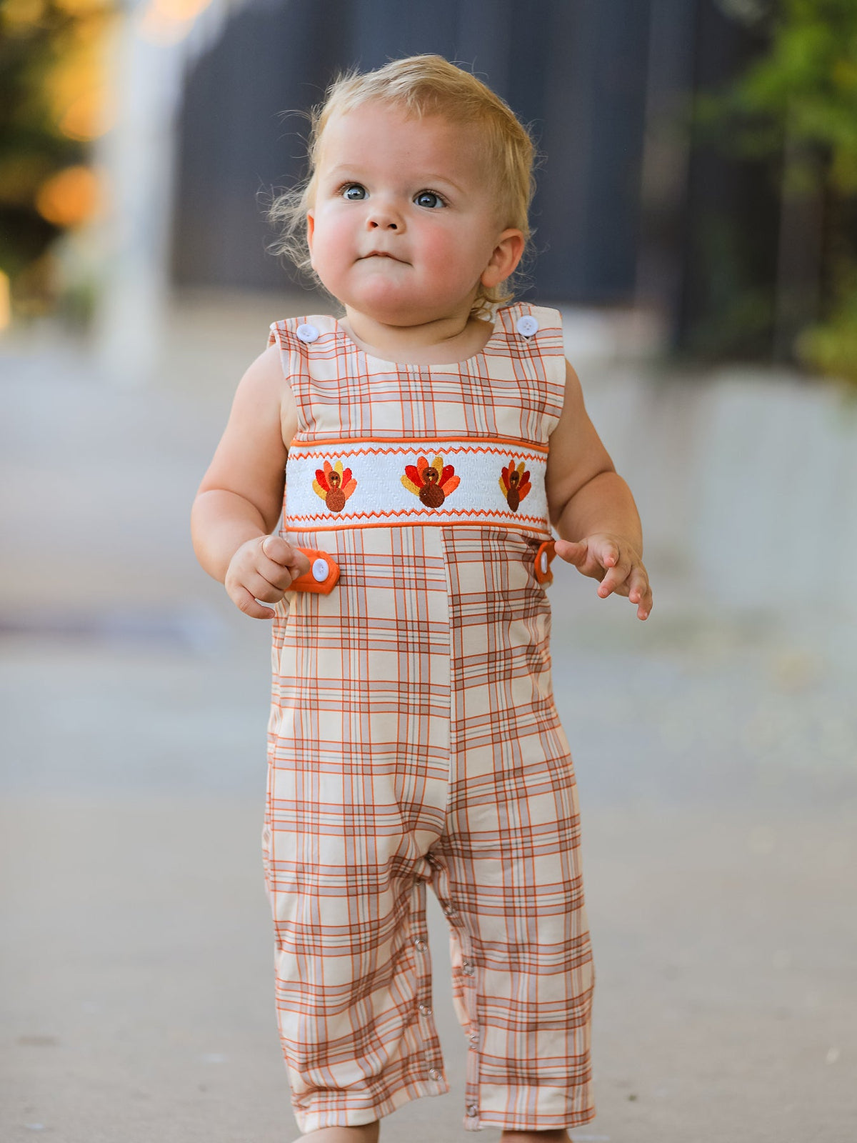 Rylee Faith Designs - Thanksgiving Turkey Plaid Baby JonJon