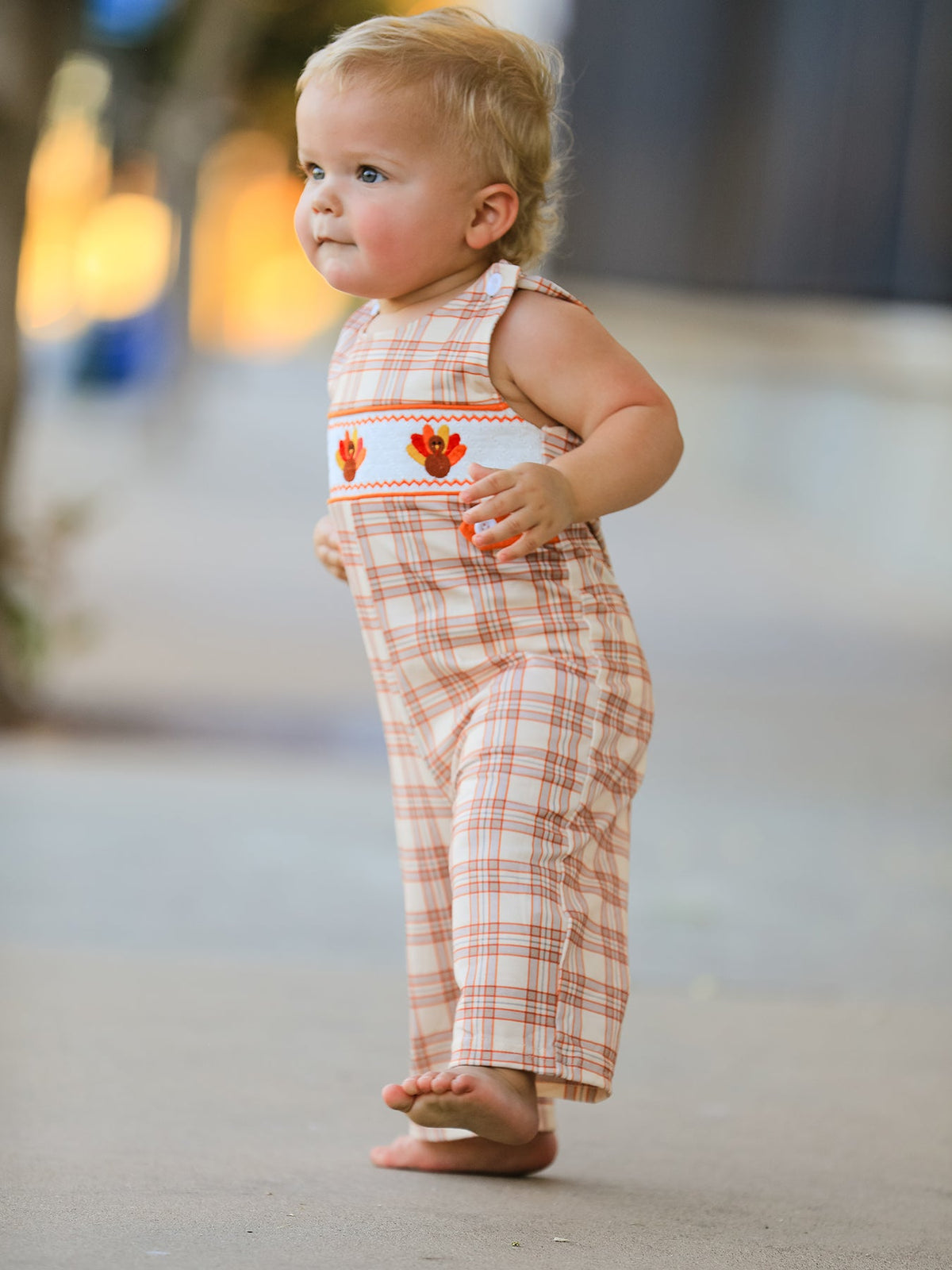 Rylee Faith Designs - Thanksgiving Turkey Plaid Baby JonJon - alternate view 2