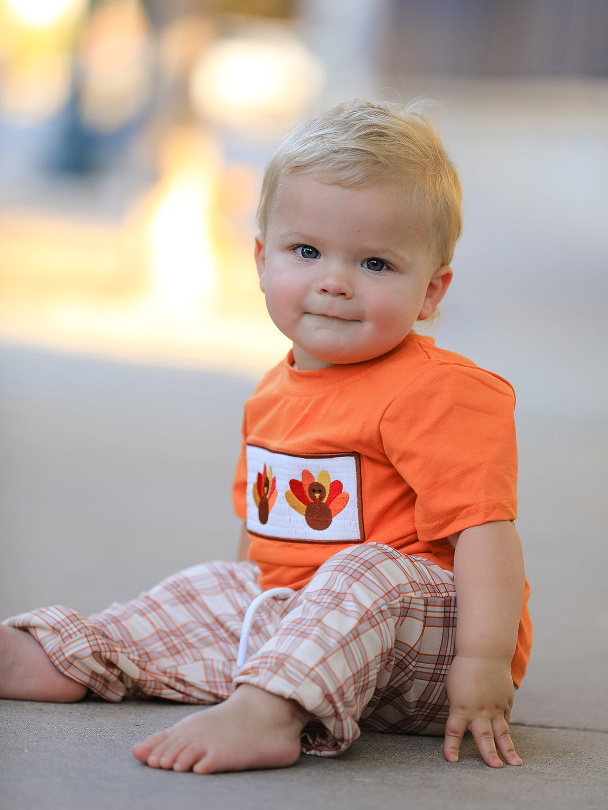 Rylee Faith Designs - Thanksgiving Turkey Plaid Boys Pants Set - alternate view 5