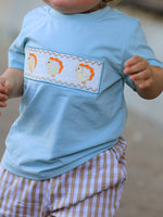 Rylee Faith Designs - Fall Thanksgiving Plaid Chick Embroidery Smocking Boys Set - alternate view 2