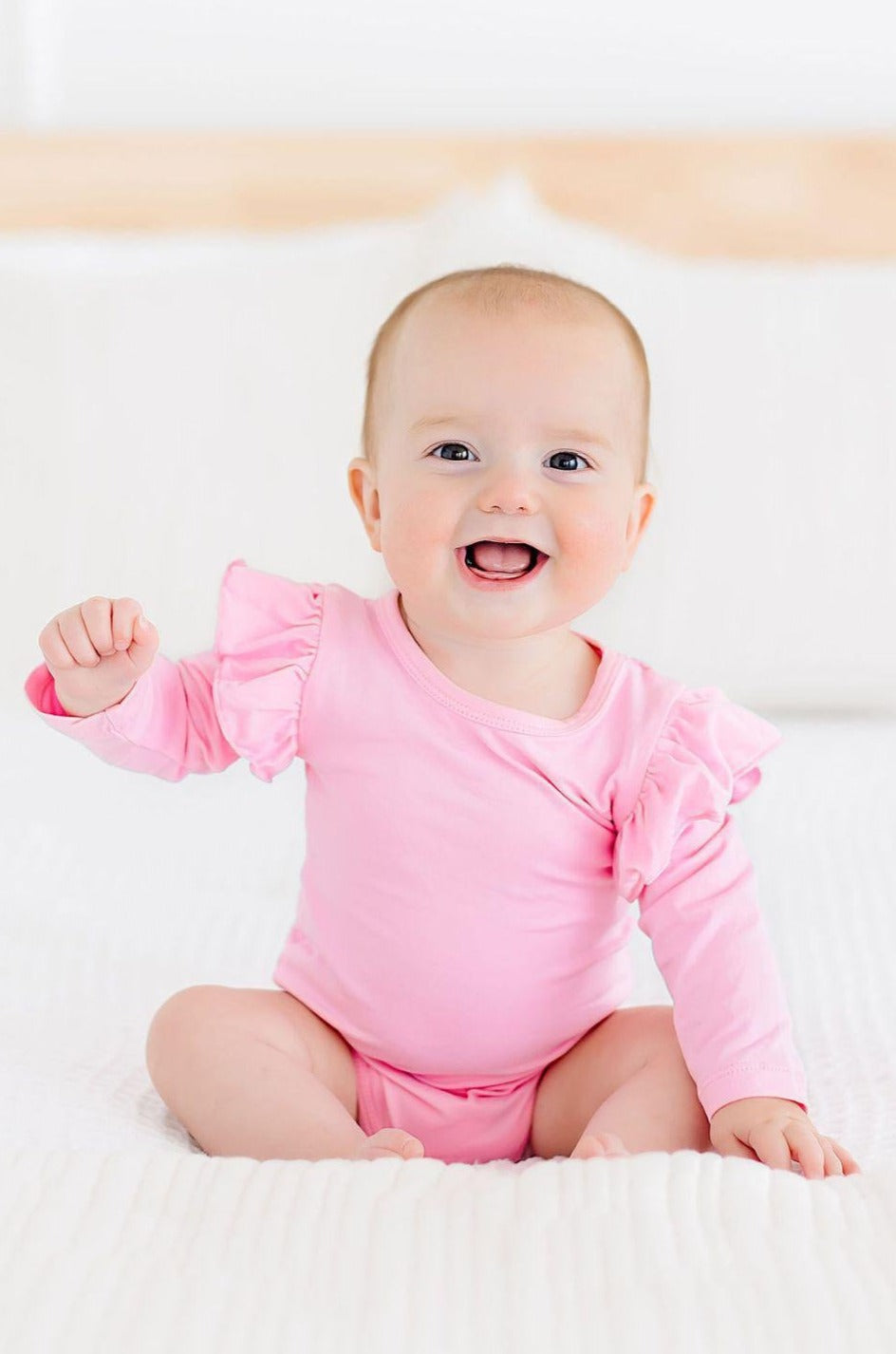 Bubblegum Pink L/S Flutter Bodysuit - Image 2