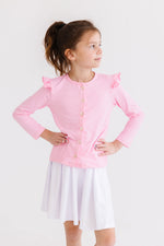 Bubblegum Pink Ruffle Cardigan - Image 2